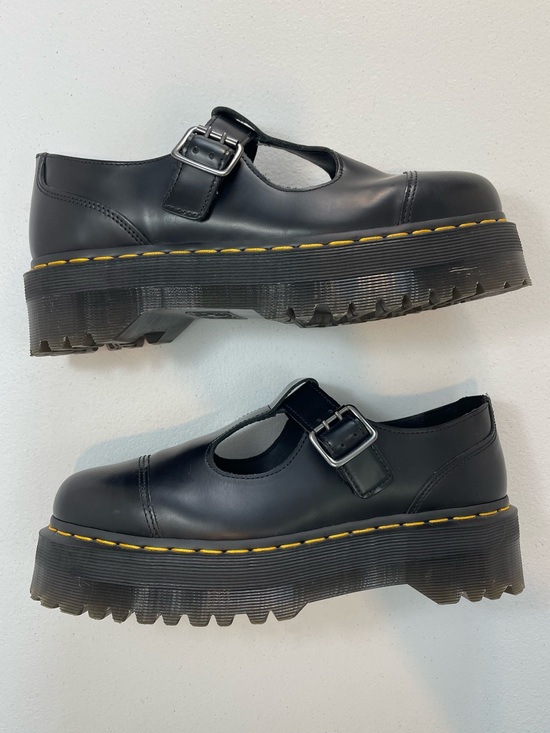 Dr. Martens Shoes - Dr. Martens Bethan Black T-Bar Mary Jane Shoes w/ Quad Platform Sole - Size 10